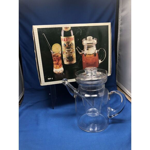 Clear Glass Martini Cocktail Pitcher with Stirrer 36oz Glass Factory  Vintage - Picture 3 of 6